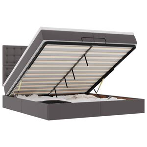 vidaXL Estructura cama otomana colchones cuero sint&eacute;tico gris