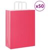 vidaXL Bolsas de papel con asas 50 uds rosa 26x12x35 cm