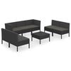 vidaXL Set de muebles de jard&iacute;n 8 pzas y cojines rat&aacute;n sint&eacute;tico negro
