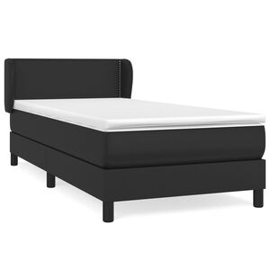 vidaXL Cama box spring con colch&oacute;n cuero sint&eacute;tico negro 80x200 cm