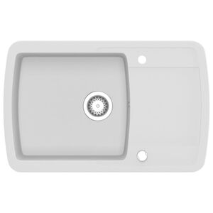 vidaXL Fregadero de cocina de granito con un seno blanco