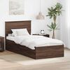 vidaXL Estructura de cama con cabecera Roble Marr&oacute;n 75 x 190 cm