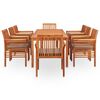 vidaXL Set comedor de jard&iacute;n 9 pzas y cojines madera maciza de acacia
