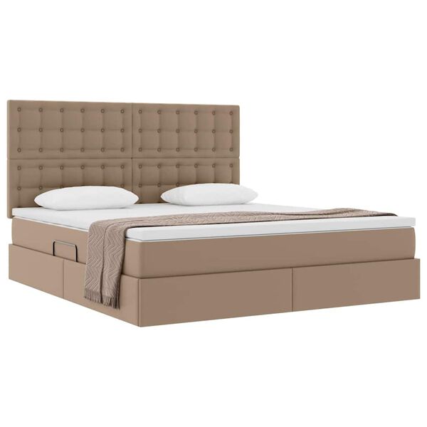 vidaXL Cama con almacenamiento Capuchino 180 x 200 cm Cuero sint&eacute;tico