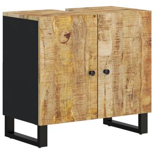 vidaXL Mueble de lavabo madera mango y madera ingenier&iacute;a 62x33x58 cm
