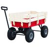 vidaXL Carrito de mano de jardín rojo 150 kg