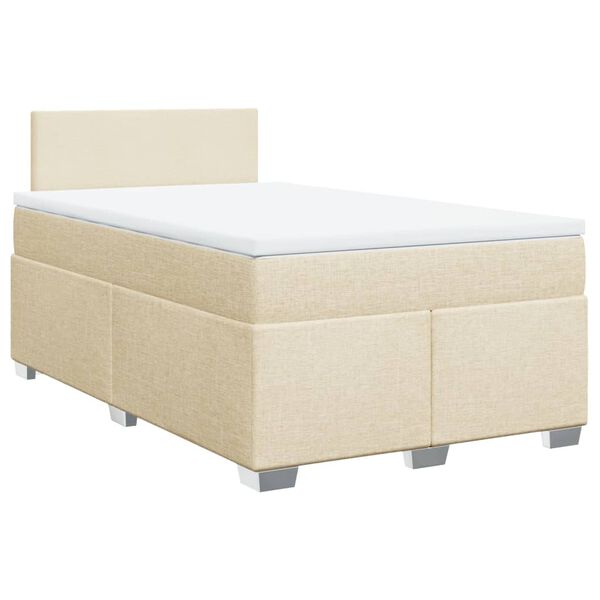 vidaXL Cama box spring con colch&oacute;n tela color crema 120x190 cm