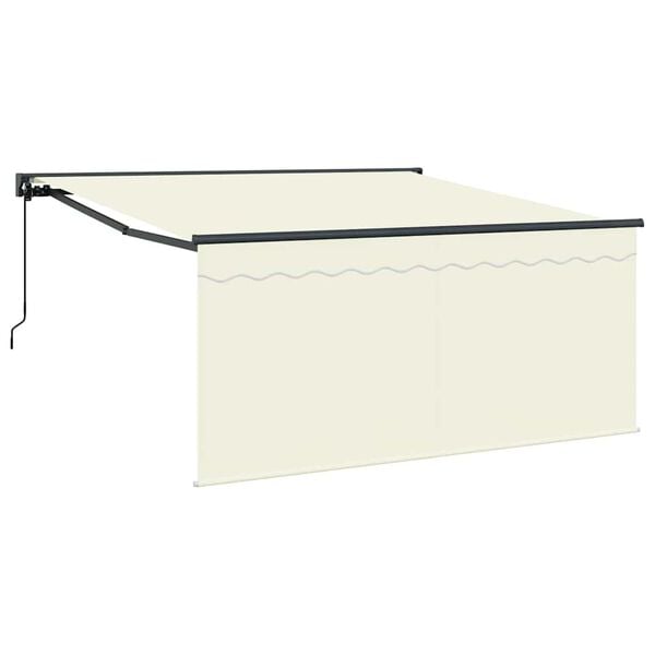 vidaXL Toldo Retr&aacute;ctil Manual Crema 350 x 250 cm Poli&eacute;ster y Aluminio