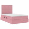 vidaXL Cama con almacenamiento y LED Rosa 120 x 200 cm Terciopelo
