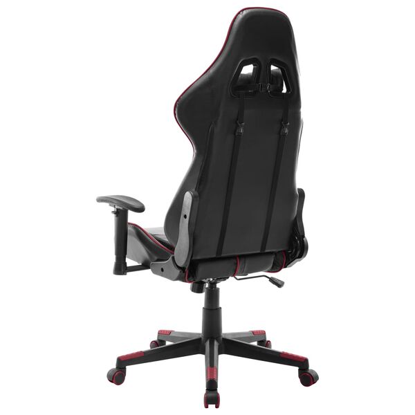 vidaXL Silla de gaming de cuero sint&eacute;tico negro y rojo tinto