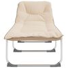 vidaXL Tumbona plegable tela beige