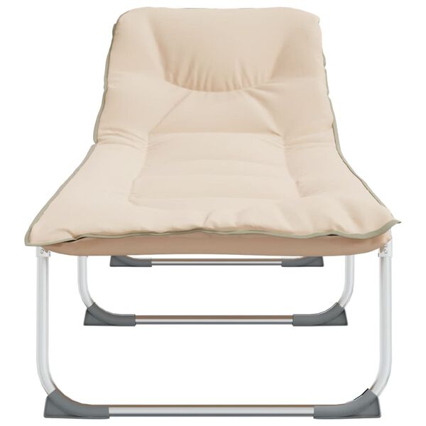 vidaXL Tumbona plegable tela beige