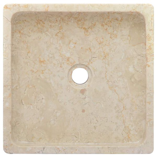 vidaXL Lavabo crema mármol 40x40x10 cm
