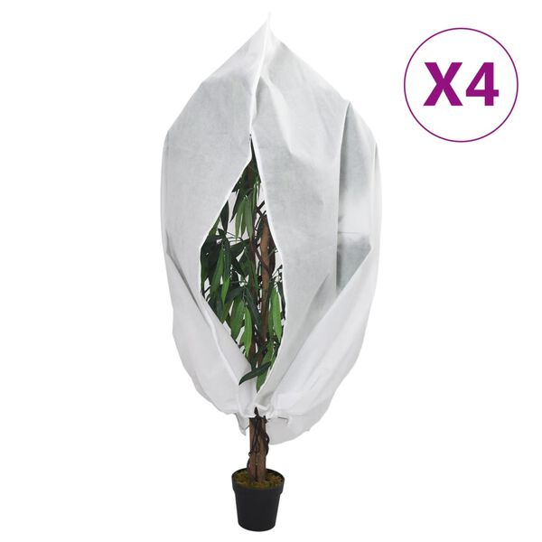 vidaXL Cubiertas para plantas con cremallera 4 uds 70 g/m&sup2; 3,14x2,5 m