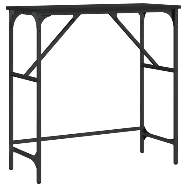 vidaXL Mesa consola madera de ingenier&iacute;a negra 75x32x75 cm