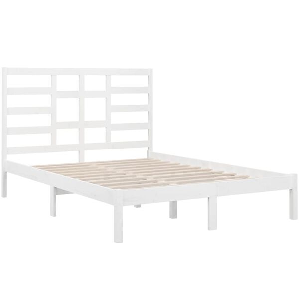 vidaXL Estructura de cama sin colchón madera maciza blanco 140x190 cm