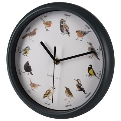 H&S Collection Reloj de pared con sonidos de pájaros 25 cm