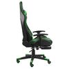 vidaXL Silla gaming giratoria con reposapi&eacute;s PVC verde