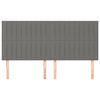 vidaXL Cabecero de cama gris oscuro 200x5x118/128 cm de tela