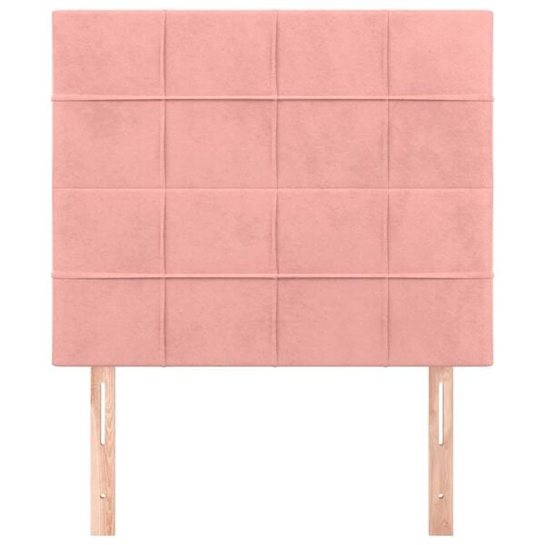 vidaXL Cabecero de cama rosa 90x5x118/128 cm Terciopelo