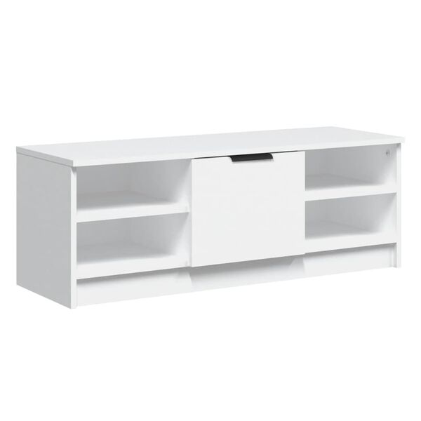 vidaXL Mueble de TV madera contrachapada blanco 102x35,5x36,5 cm
