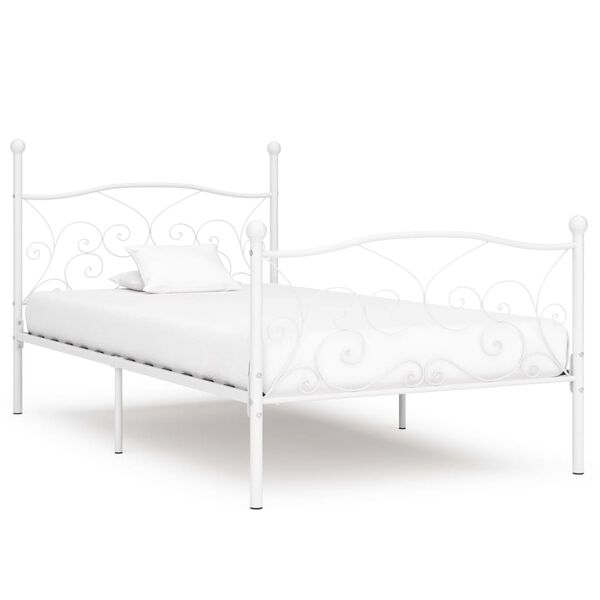 vidaXL Cama con somier sin colchón metal blanco 90x200 cm