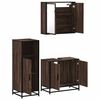 vidaXL Set de muebles baño 3 pzas madera contrachapada roble marrón