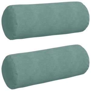 vidaXL Cojines Bolster 2 pcs Verde Mar &Oslash; 25 x 70 cm Tela de pana