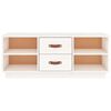 vidaXL Mueble de TV de madera maciza de pino blanco 100x34x40 cm