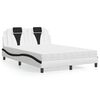vidaXL Cama Viana con colch&oacute;n cuero sint&eacute;tico blanco y negro 140x190 cm