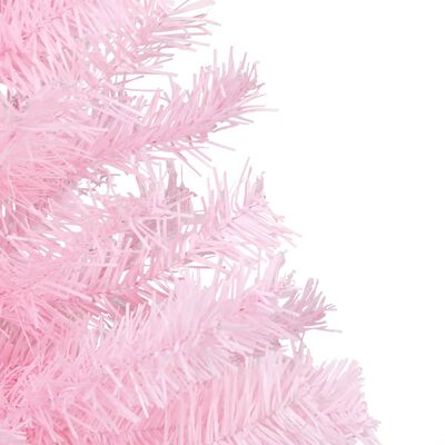 vidaXL Árbol de Navidad preiluminado con luces y bolas rosa 180 cm