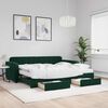 vidaXL Sof&aacute; cama nido con cajones terciopelo verde oscuro 90x200 cm