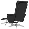 vidaXL Sill&oacute;n reclinable masaje con reposapi&eacute;s cuero sint&eacute;tico negro