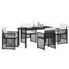 vidaXL Conjunto de Comedor de Jard&iacute;n 5 pcs Negro rat&aacute;n sint&eacute;tico