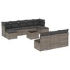 vidaXL Set de sof&aacute;s de jard&iacute;n 11 pzas y cojines rat&aacute;n sint&eacute;tico gris