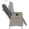 vidaXL Sillón reclinable de jardín con reposapiés ratán PE gris claro