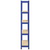 vidaXL Estanter&iacute;a almacenaje 5 niveles azul madera ingenier&iacute;a acero
