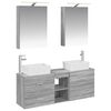 vidaXL Juego de muebles de ba&ntilde;o 5 pcs Sonoma gris