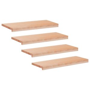 vidaXL Alfombras para escalones 4 uds. 80 x 25 x 2 cm Natural