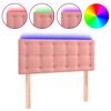 vidaXL Cabecero con LED de terciopelo rosa 90x5x78/88 cm