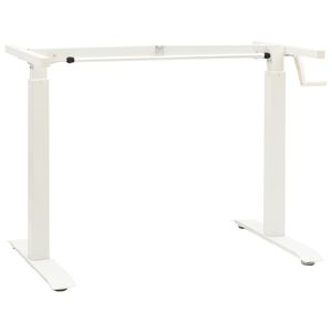 vidaXL Estructura de escritorio de altura ajustable manivela blanco