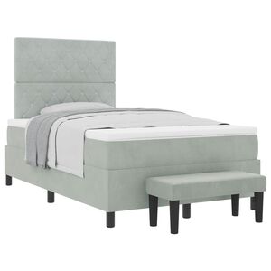 vidaXL Cama tipo Box Spring Gris claro 120 x 190 cm Terciopelo