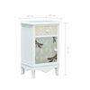 vidaXL Mesita de noche de MDF blanca y gris 40x30x62 cm