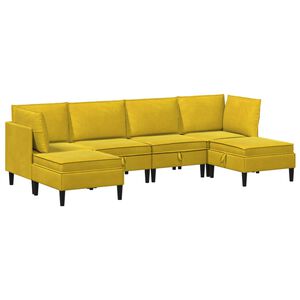 vidaXL Juego de muebles de sal&oacute;n 6 uds. Amarillo Terciopelo