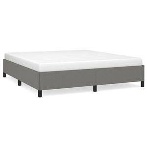 vidaXL Cama sin colch&oacute;n de tela gris oscuro 180x200 cm