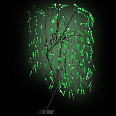 vidaXL Árbol de Navidad con luces LED verdes sauce 150 cm