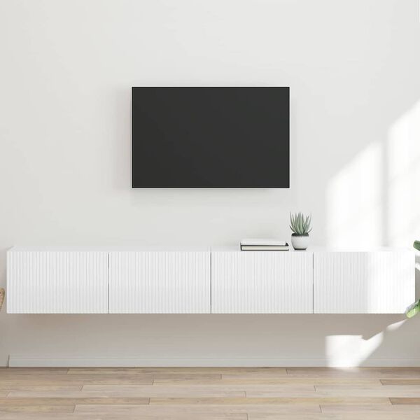 vidaXL Mueble de TV Montado en la Pared 2 pcs Brillante