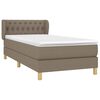 vidaXL Cama box spring con colch&oacute;n tela gris taupe 90x200 cm