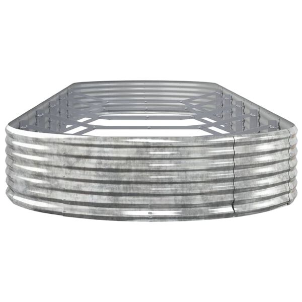 vidaXL Jardinera arriate acero galvanizado plata 523x140x36 cm