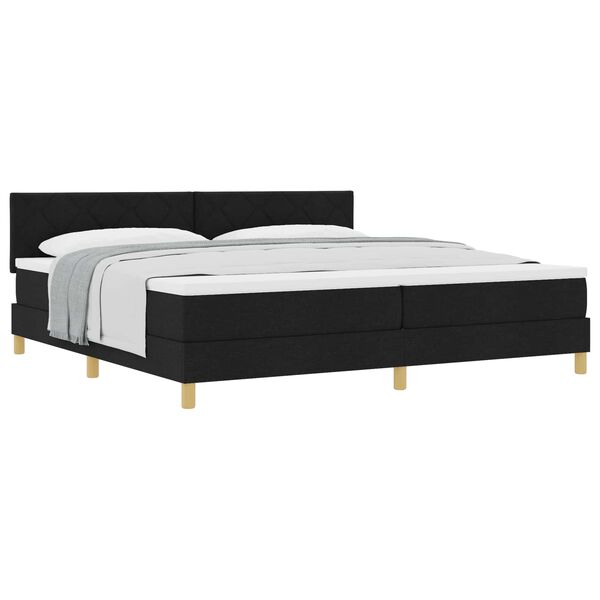 vidaXL Cama tipo Box Spring con colch&oacute;n Negro 200 x 200 cm tela